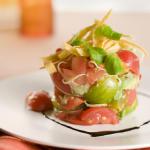 A wonderful fresh tomato salad showcasing the summer bounty